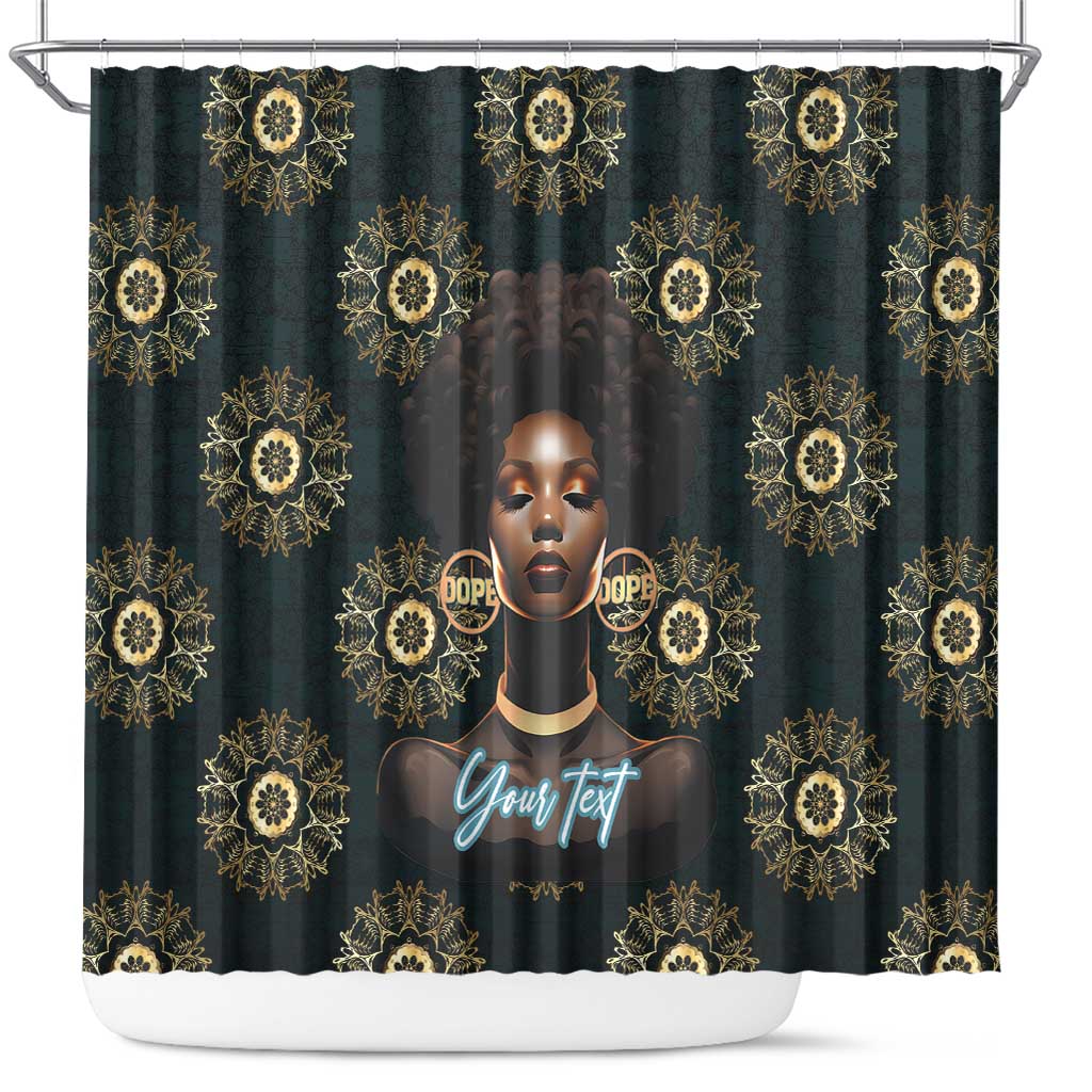 Personalized Powerful Woman in Patterns African Shower Curtain