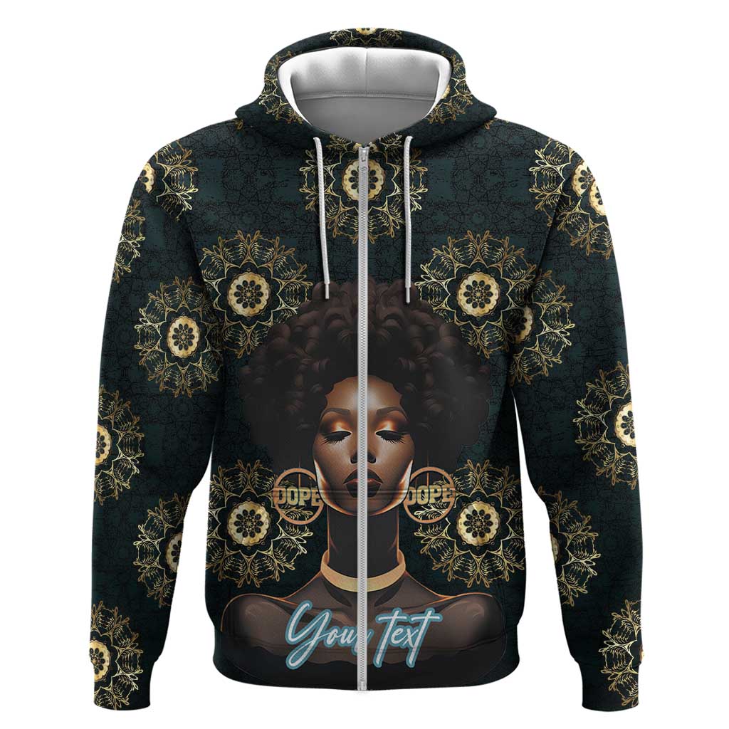 Personalized Powerful Woman in Patterns African Zip Hoodie