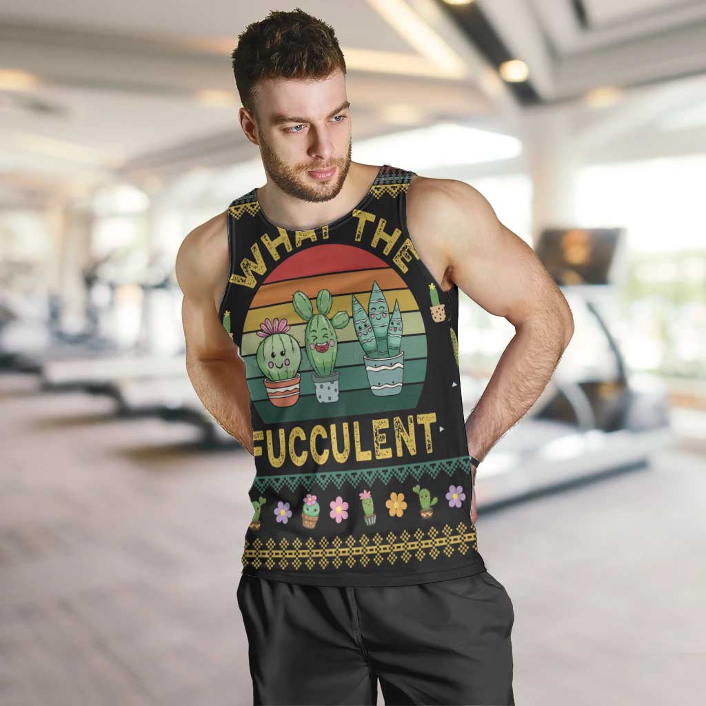 Cacuts Christmas Men Tank Top Cactus What the Fucculent - Wonder Print Shop