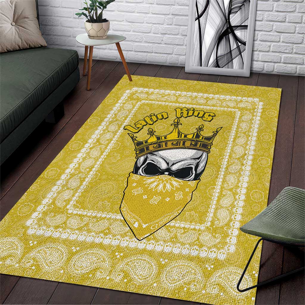 Latin King Area Rug Paisley Pattern Yellow