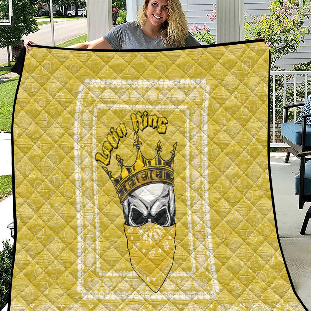 Latin King Quilt Paisley Pattern Yellow - Wonder Print Shop