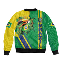 Brazil Flag Emblem Bomber Jacket Toco Toucan In My Heart