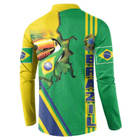 Brazil Flag Emblem Button Sweatshirt Toco Toucan In My Heart