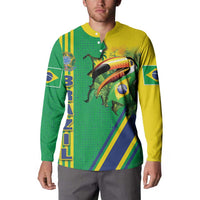 Brazil Flag Emblem Button Sweatshirt Toco Toucan In My Heart