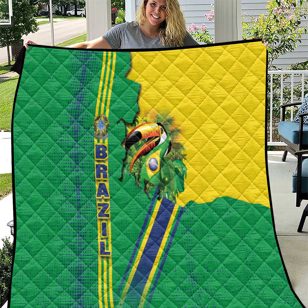 Brazil Flag Emblem Quilt Toco Toucan In My Heart