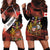 Canada Flag Coat of Arms Hoodie Dress Light Wave Abstract Style