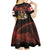 Canada Flag Coat of Arms Kid Short Sleeve Dress Light Wave Abstract Style