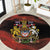 Canada Flag Coat of Arms Round Carpet Light Wave Abstract Style