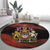 Canada Flag Coat of Arms Round Carpet Light Wave Abstract Style