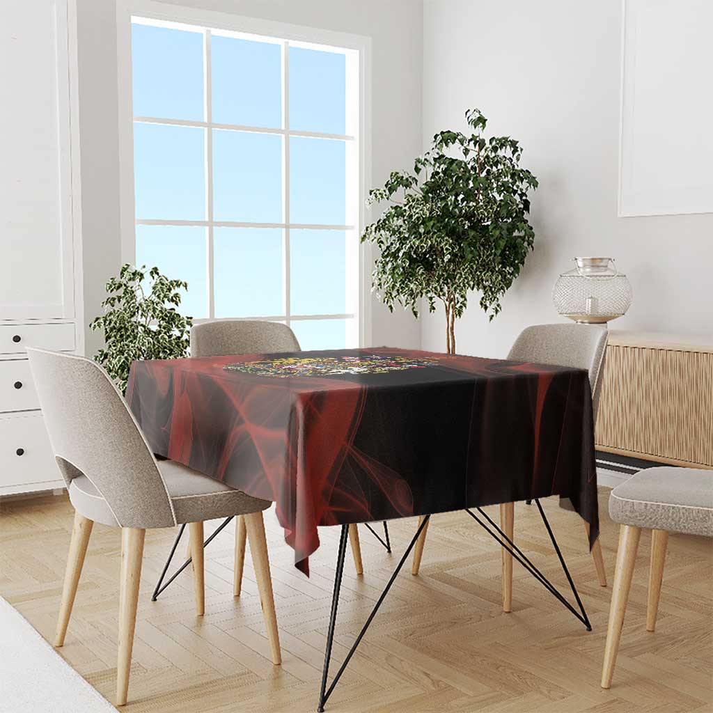 Canada Flag Coat of Arms Tablecloth Light Wave Abstract Style