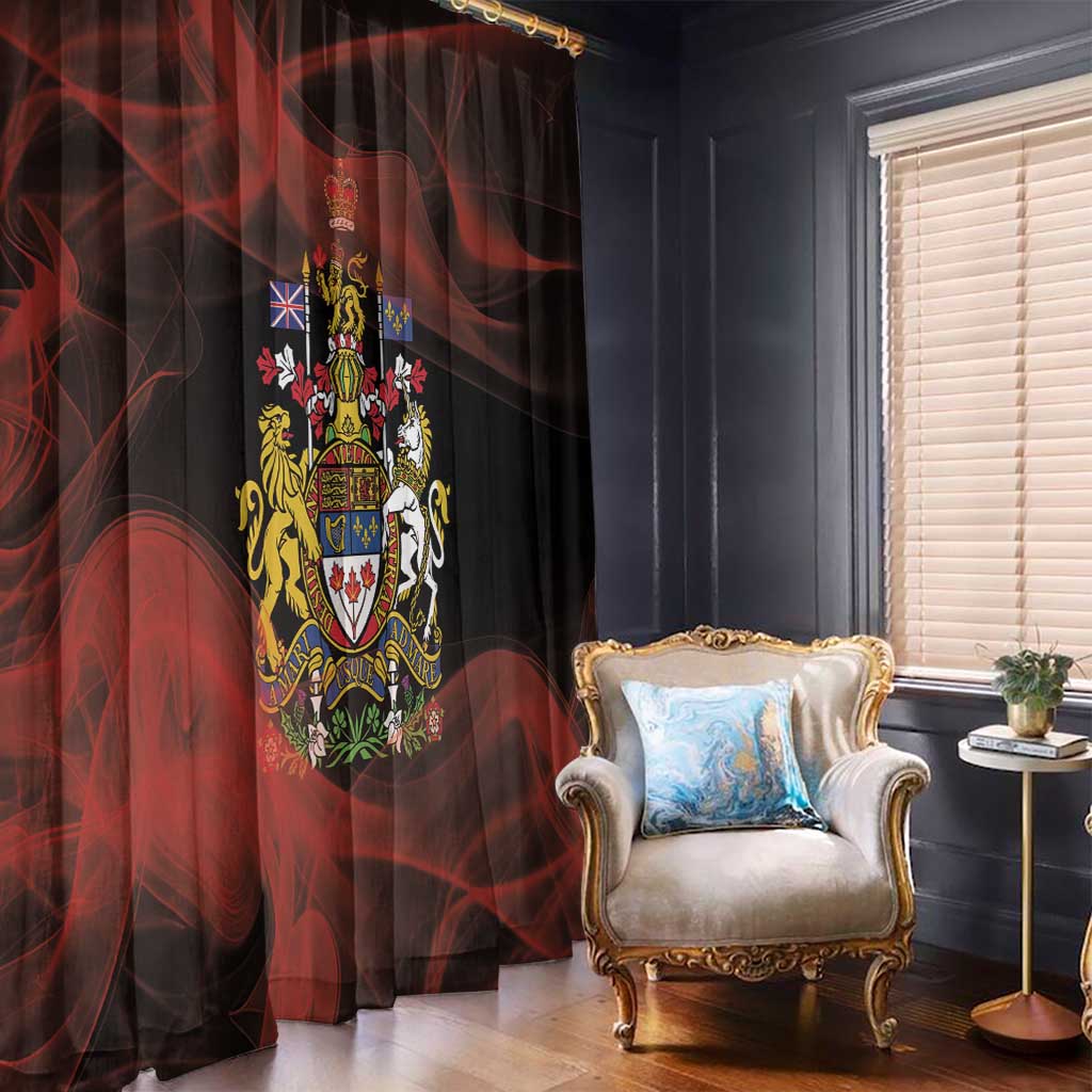 Canada Flag Coat of Arms Window Curtain Light Wave Abstract Style