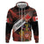 Canada Flag Coat of Arms Zip Hoodie Light Wave Abstract Style