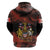 Canada Flag Coat of Arms Zip Hoodie Light Wave Abstract Style