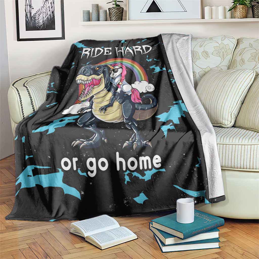 Christmas Dinosaur Unicorn Blanket Ride Hard or Go Home