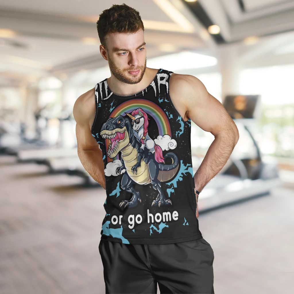 Christmas Dinosaur Unicorn Men Tank Top Ride Hard or Go Home - Wonder Print Shop