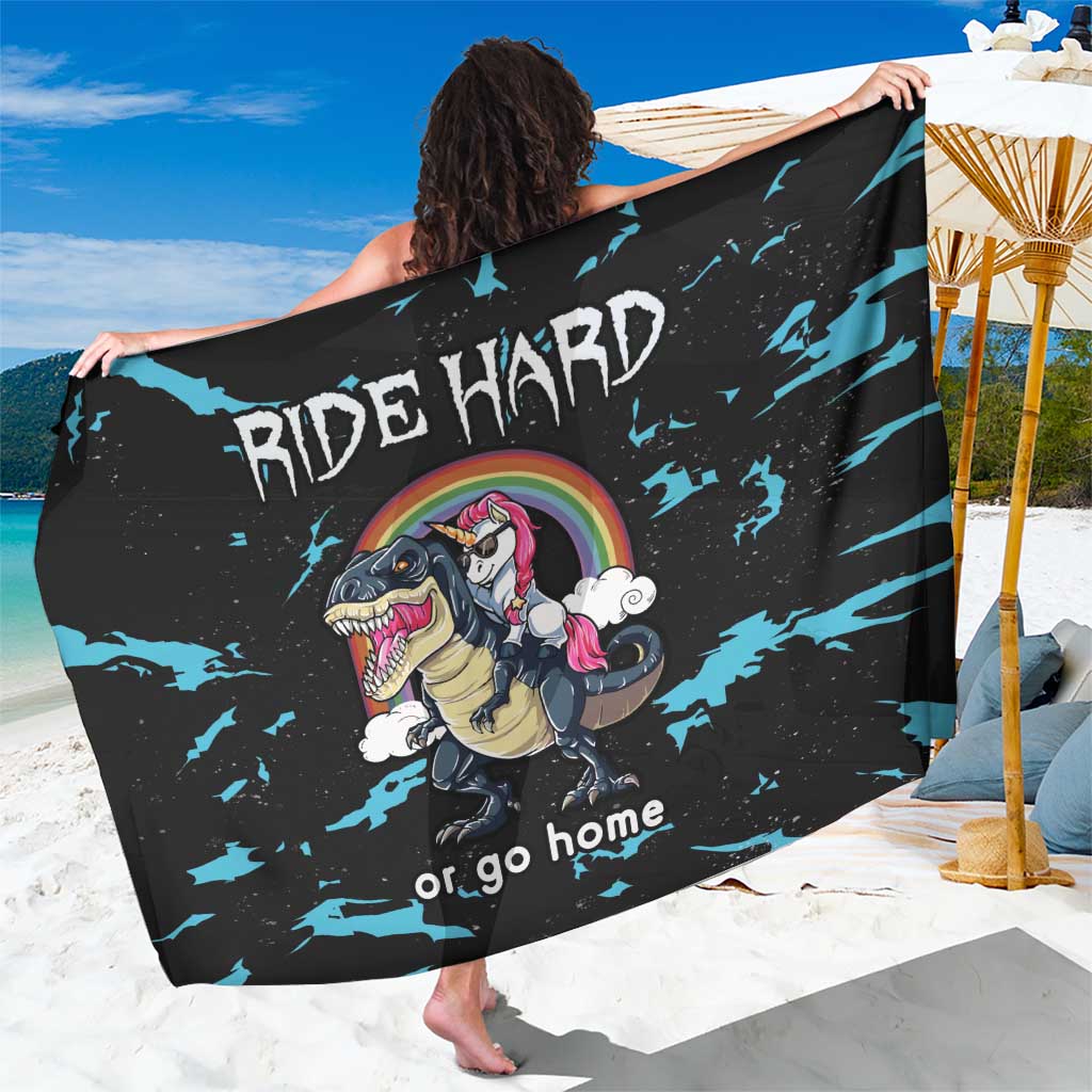 Christmas Dinosaur Unicorn Sarong Ride Hard or Go Home