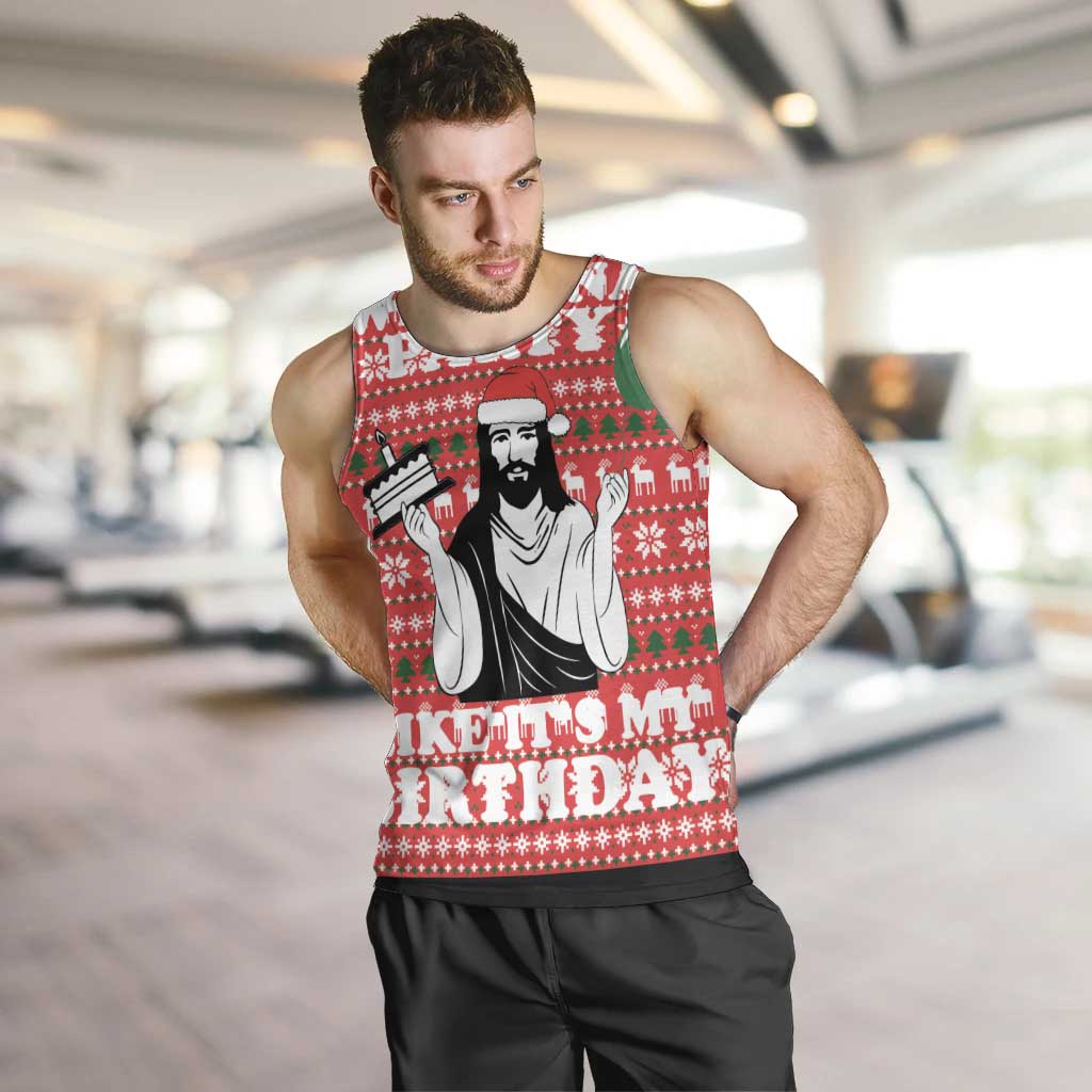 Christian Party Men Tank Top God Christmas It's My Birthday - Wonder Print Shop