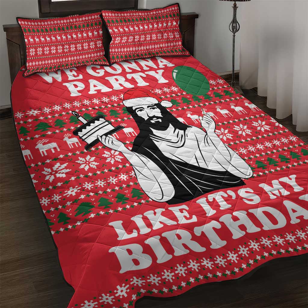 Christian Party Quilt Bed Set God Christmas It's My Birthday - Wonder Print Shop