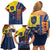 Ecuador Football Family Matching Off Shoulder Short Dress and Hawaiian Shirt La Tricolor Soccer - Road To Champion - Wonder Print Shop