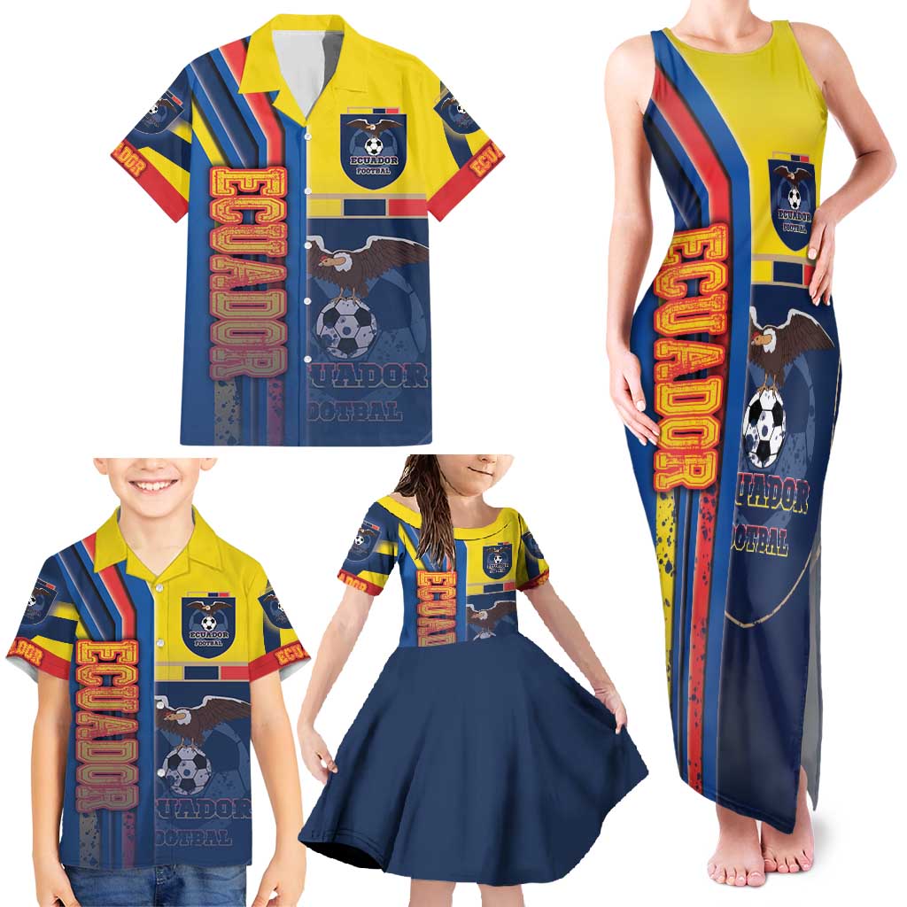 Ecuador Football Family Matching Tank Maxi Dress and Hawaiian Shirt La Tricolor Soccer - Road To Champion - Wonder Print Shop