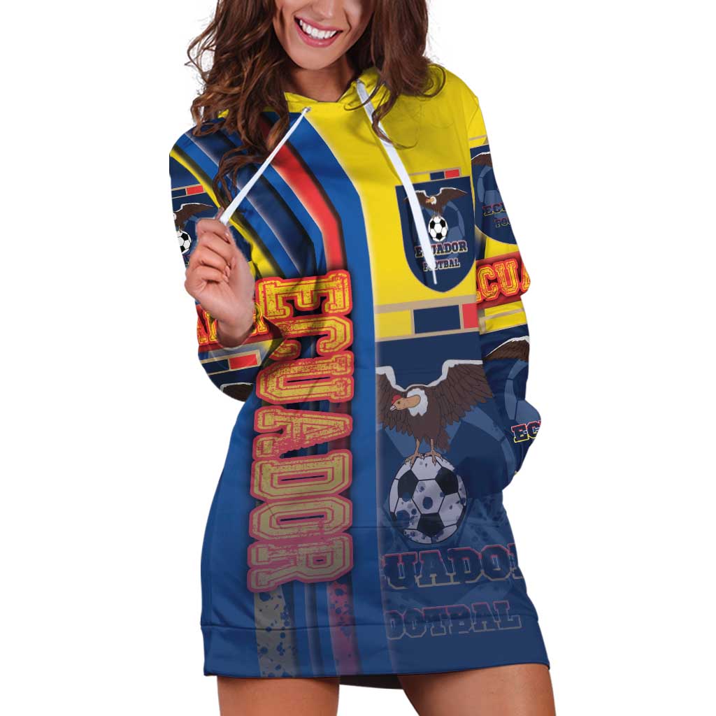 Ecuador Football Hoodie Dress La Tricolor Soccer - Road To Champion - Wonder Print Shop