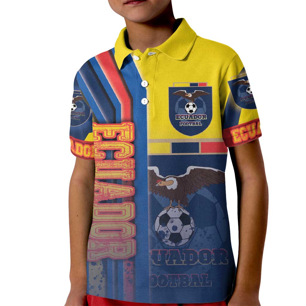 Ecuador Football Kid Polo Shirt La Tricolor Soccer - Road To Champion - Wonder Print Shop