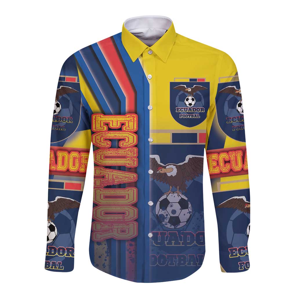 Ecuador Football Long Sleeve Button Shirt La Tricolor Soccer - Road To Champion - Wonder Print Shop