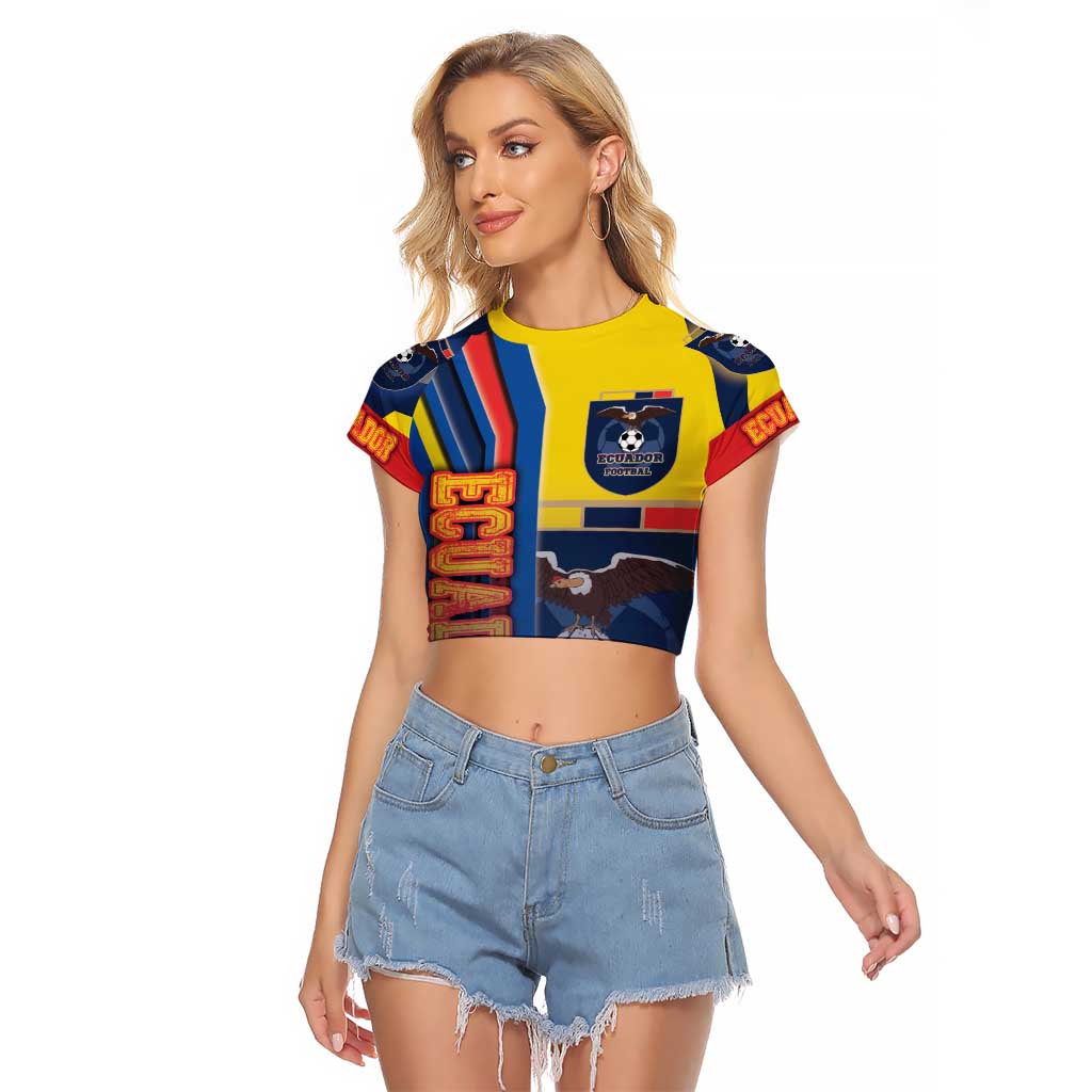 Ecuador Football Raglan Cropped T Shirt La Tricolor Soccer - Road To Champion - Wonder Print Shop