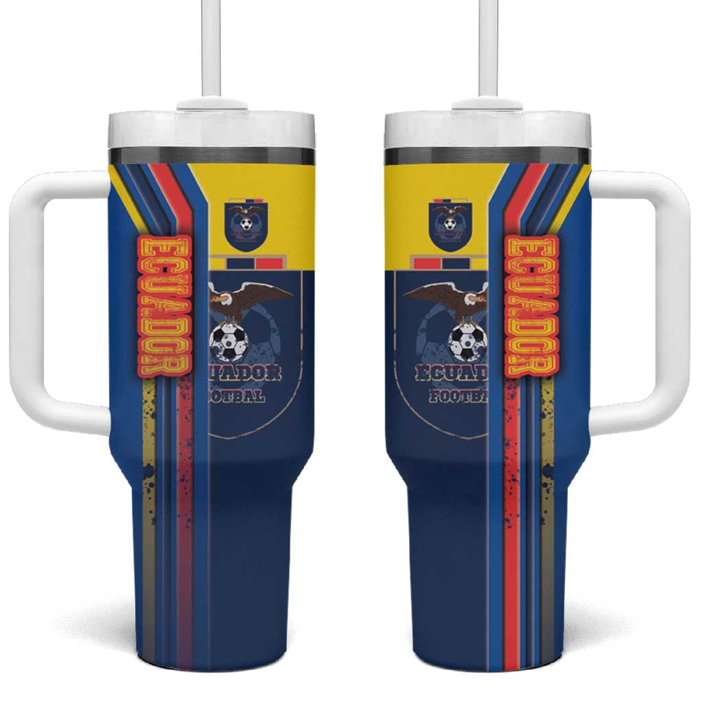 Ecuador Football Tumbler With Handle La Tricolor Soccer - Road To Champion