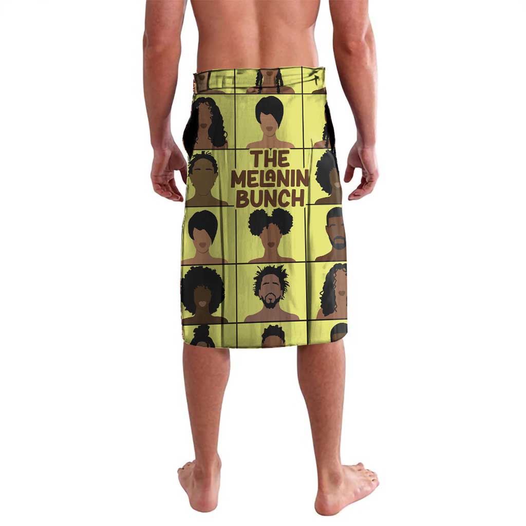 Yellow graphic portrait print shorts, front view with elastic waistband band