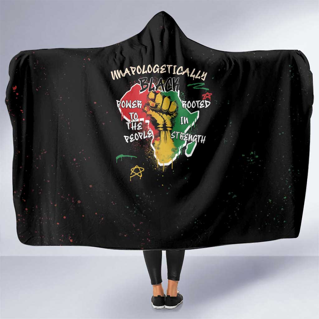 Power in Our Roots Hooded Blanket Unapologetically Black African