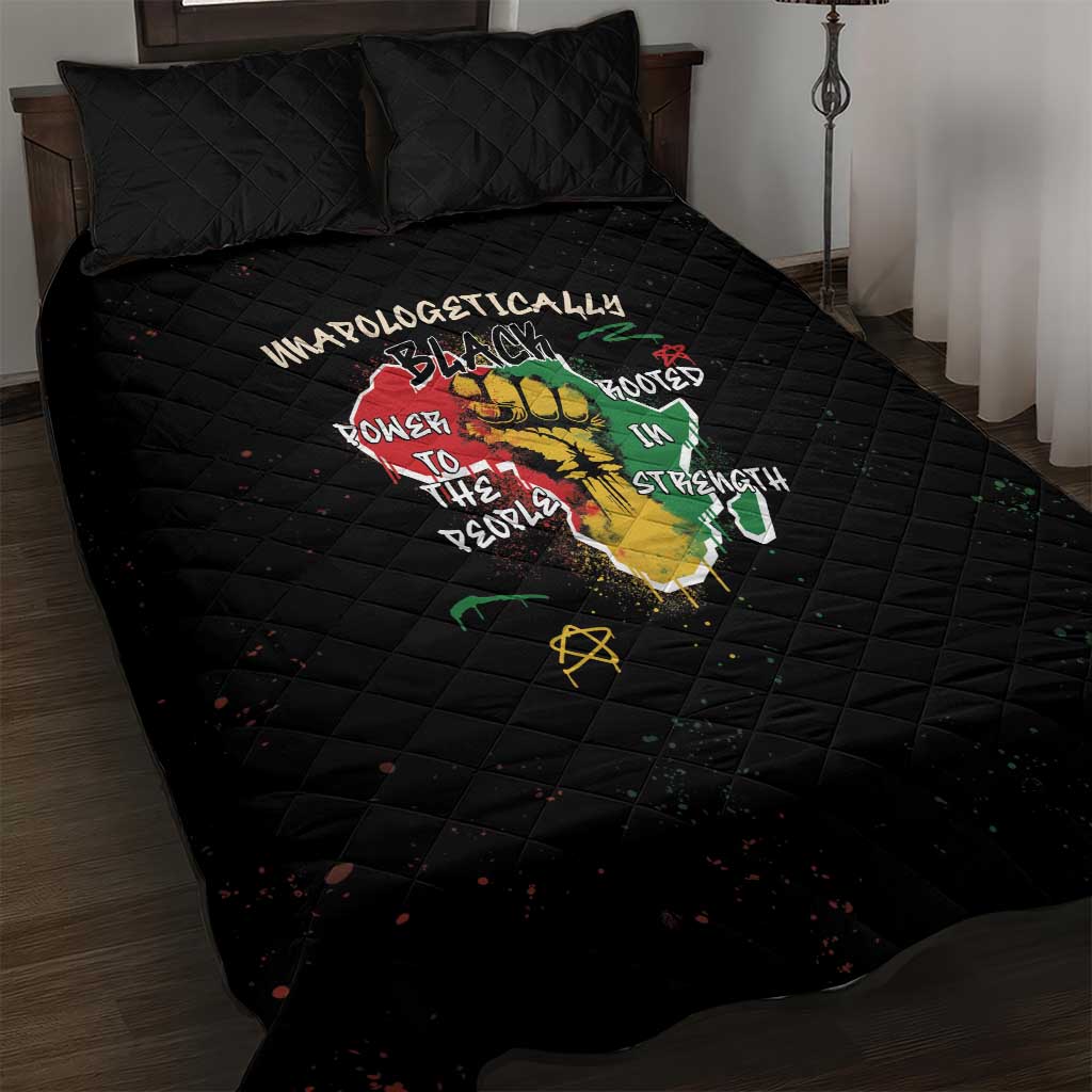 Power in Our Roots Quilt Bed Set Unapologetically Black African - Wonder Print Shop