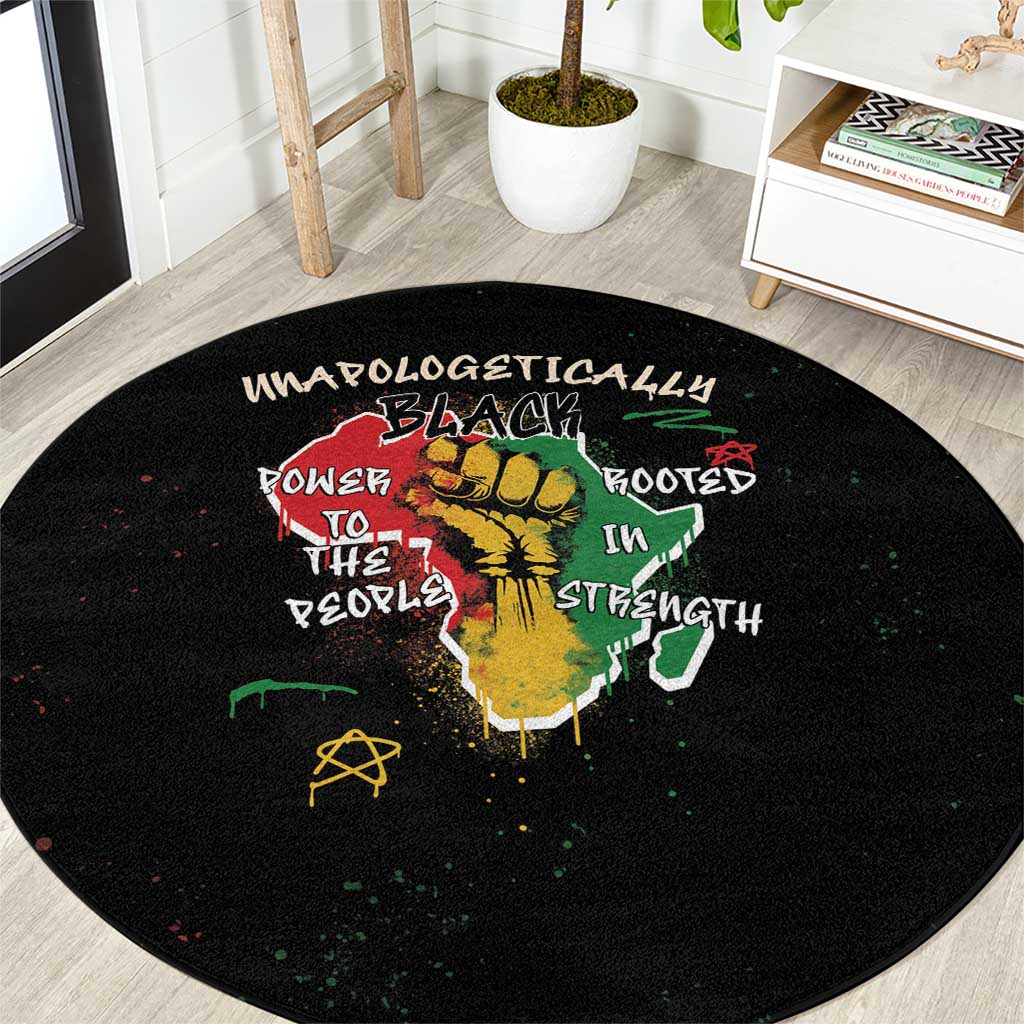 Power in Our Roots Round Carpet Unapologetically Black African - Wonder Print Shop