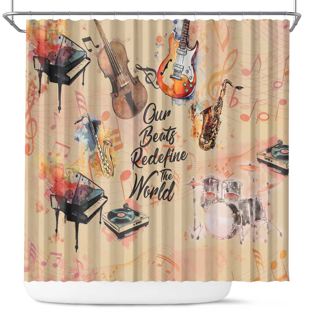 Our Beats Redefine The World African Shower Curtain