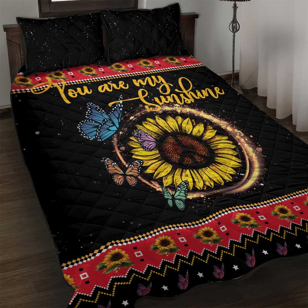 Butterfly Christmas Yall Quilt Bed Set You Are My Sunshine - Wonder Print Shop