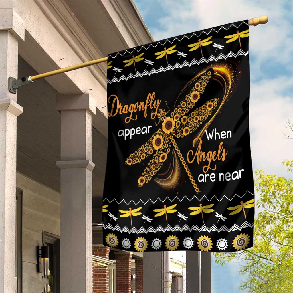 Dragonfly Sunflower Garden Flag Dragonfly Appear When Angels Are Near - Wonder Print Shop