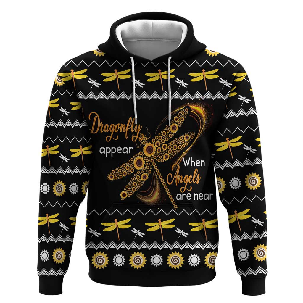 Dragonfly Sunflower Hoodie Dragonfly Appear When Angels Are Near