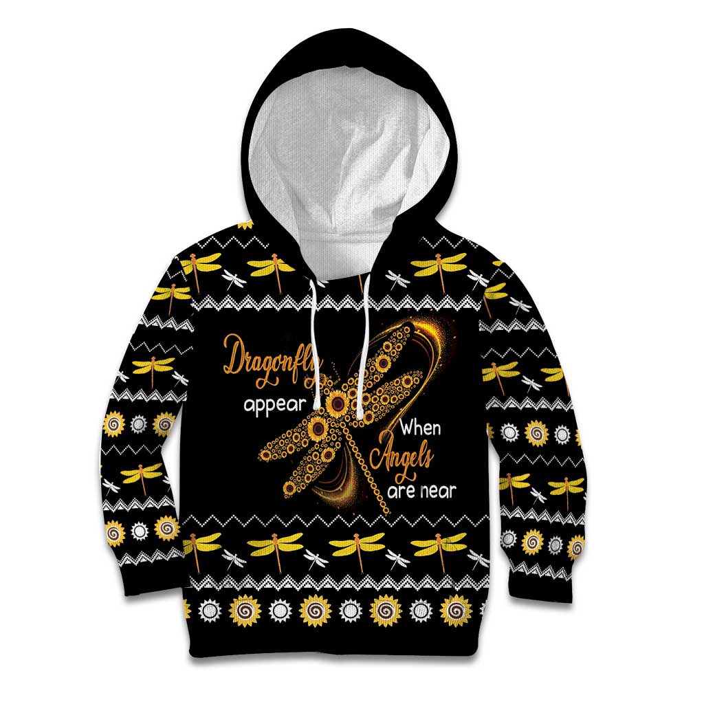 Dragonfly Sunflower Kid Hoodie Dragonfly Appear When Angels Are Near