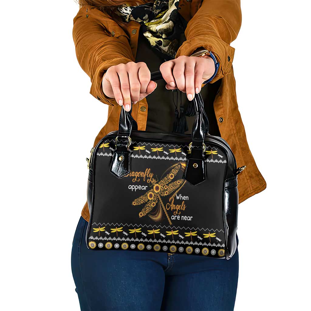 Dragonfly Sunflower Shoulder Handbag Dragonfly Appear When Angels Are Near