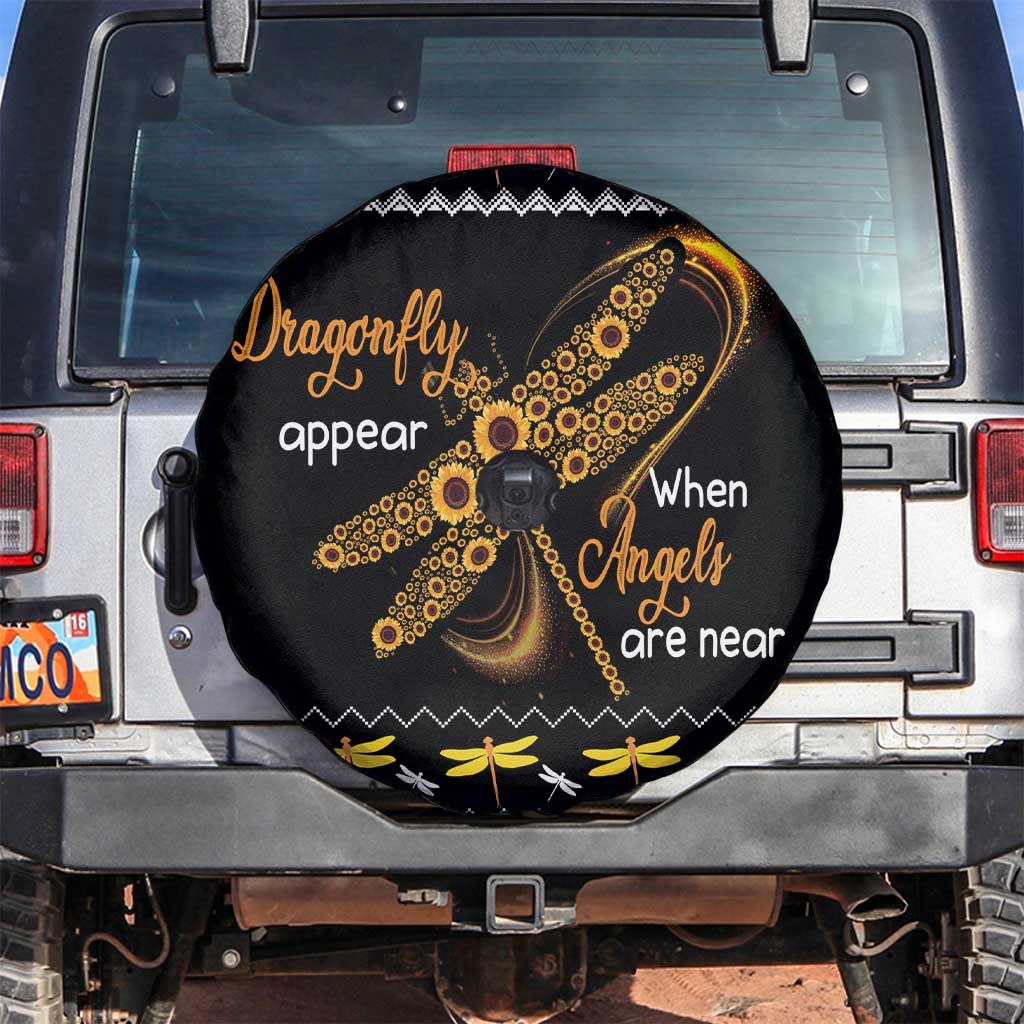 Dragonfly Sunflower Spare Tire Cover Dragonfly Appear When Angels Are Near