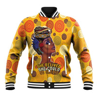 African She Believed Baseball Jacket She Could So She Did