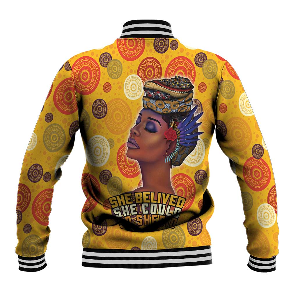 African She Believed Baseball Jacket She Could So She Did