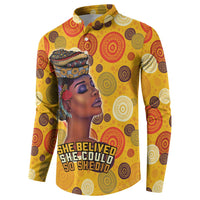 Yellow graphic sweatshirt with standing collar and front portrait, long sleeves