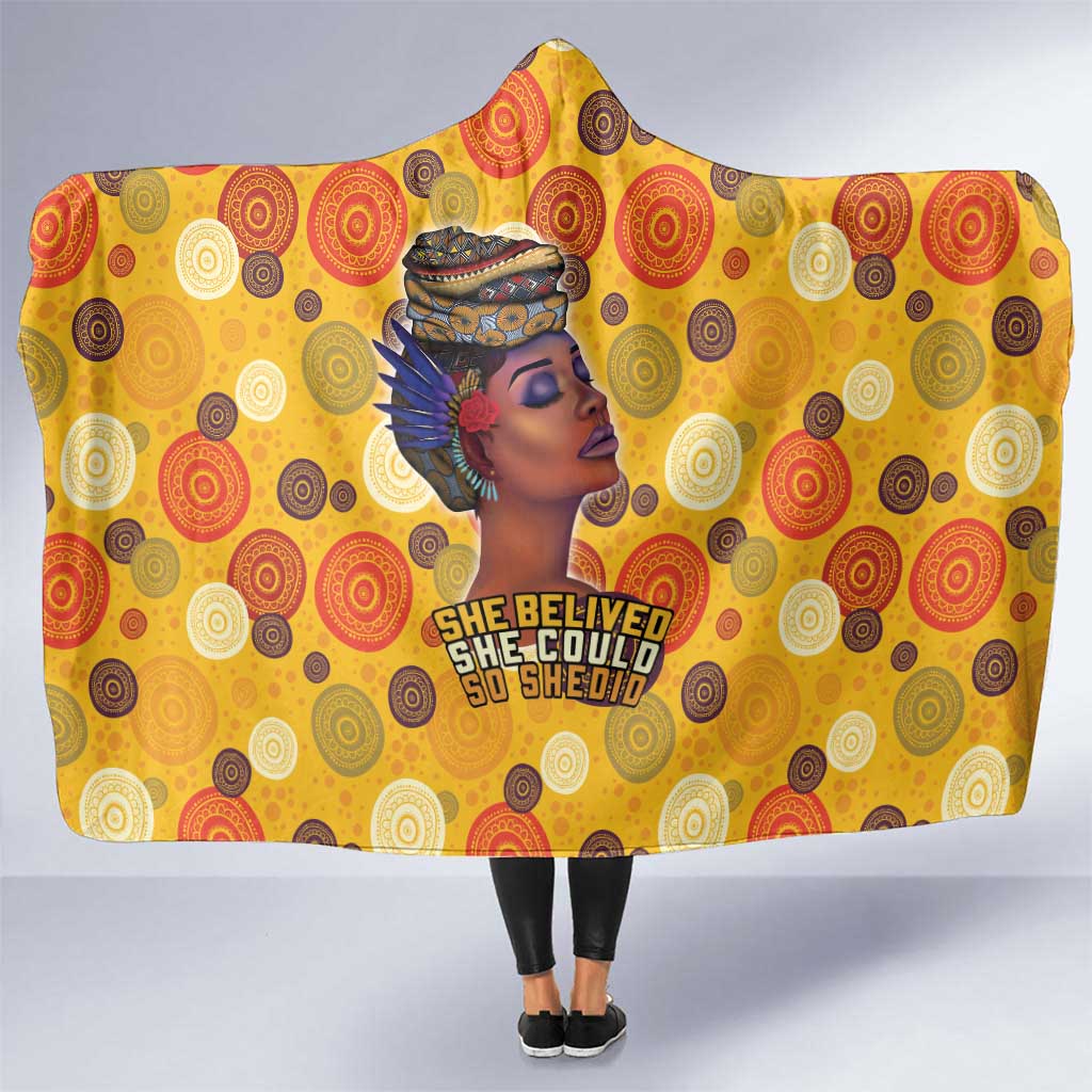 African She Believed Hooded Blanket She Could So She Did