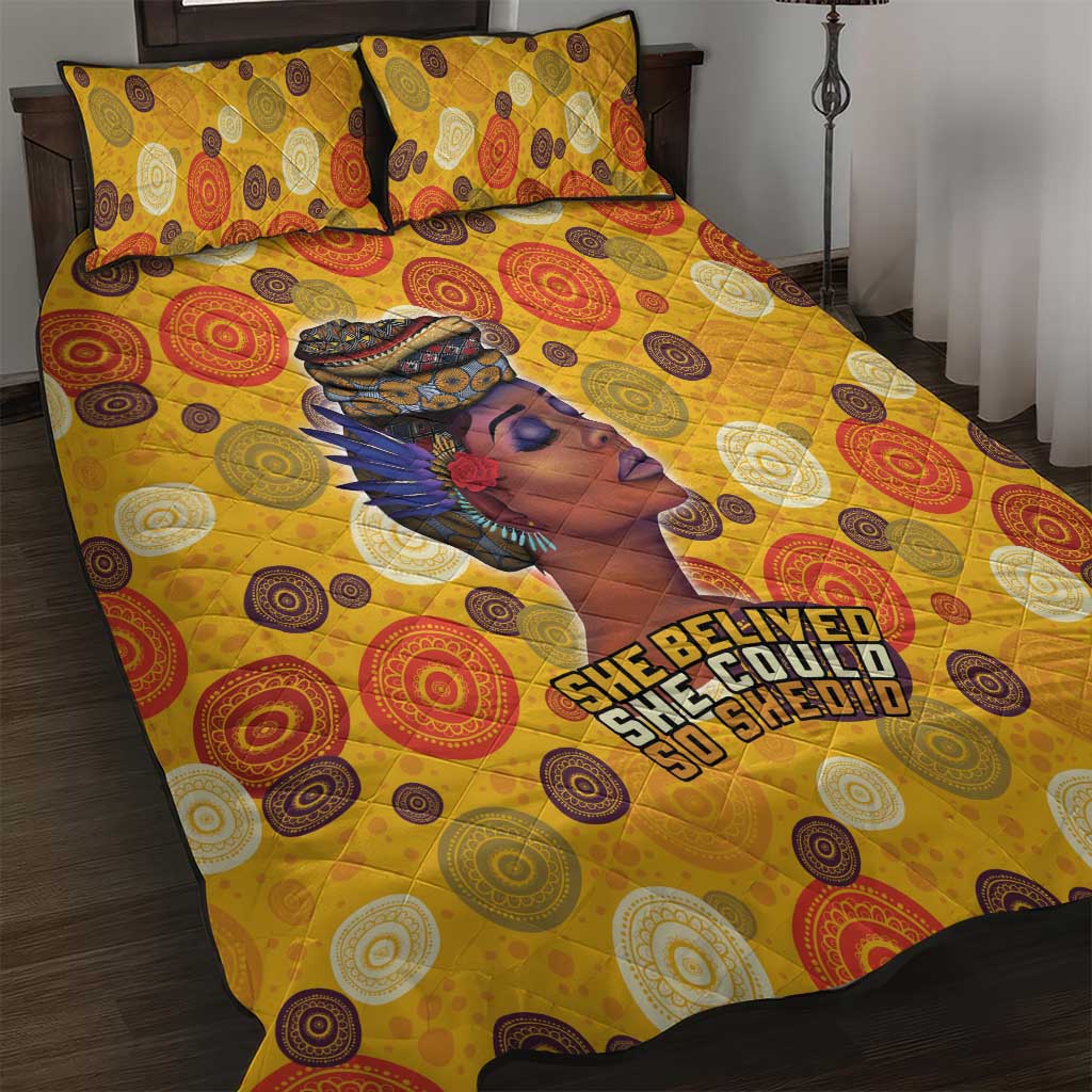 African She Believed Quilt Bed Set She Could So She Did