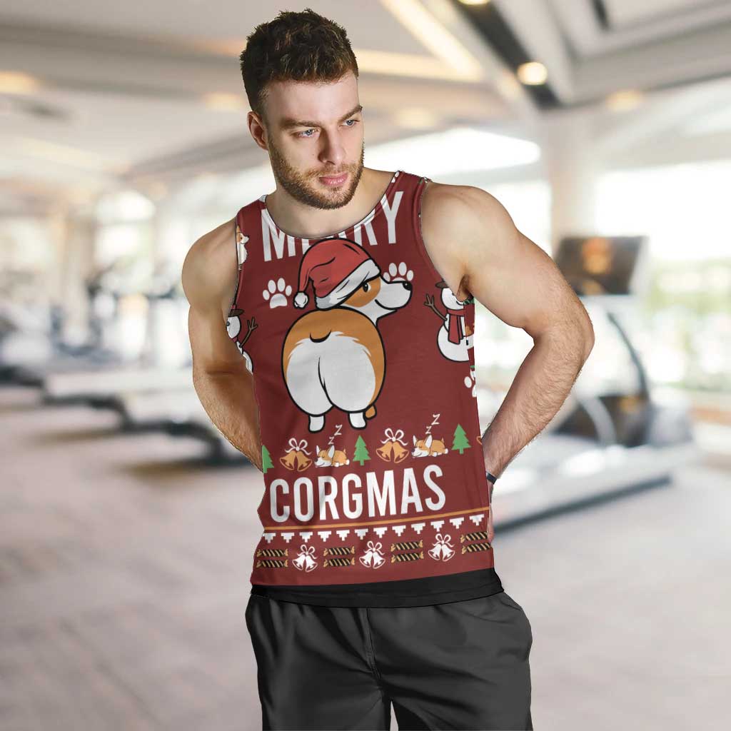 Funny Corgi Dog Men Tank Top Merry CORGMAS Christmas - Wonder Print Shop