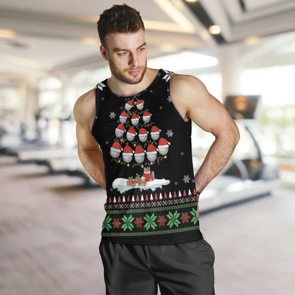 Golf Christmas Tree Snow Men Tank Top - Wonder Print Shop