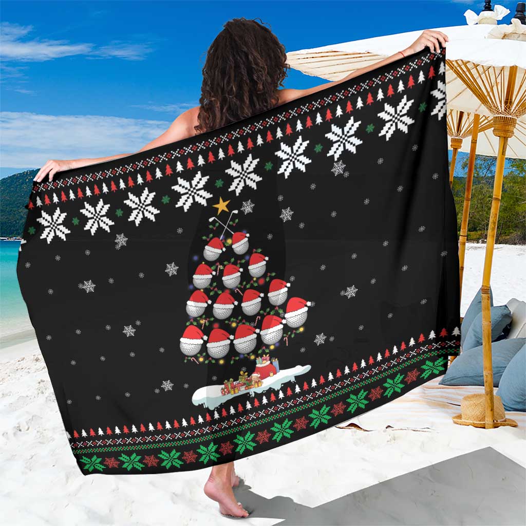 Golf Christmas Tree Snow Sarong