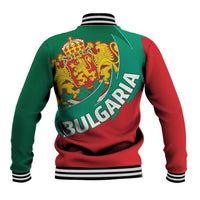 Green and red baseball jacket with Bulgarian coat-of-arms crest on back, ribbed cuffs