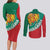 Bulgaria Lion Couples Matching Long Sleeve Bodycon Dress and Long Sleeve Button Shirt Bulgarian Coat Of Arms